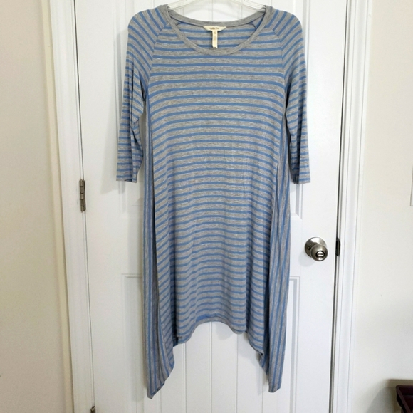 🪻BOGO🪻 MATILDA JANE‎ Dress Blue and Gray Stripes Size Med - Picture 3 of 11